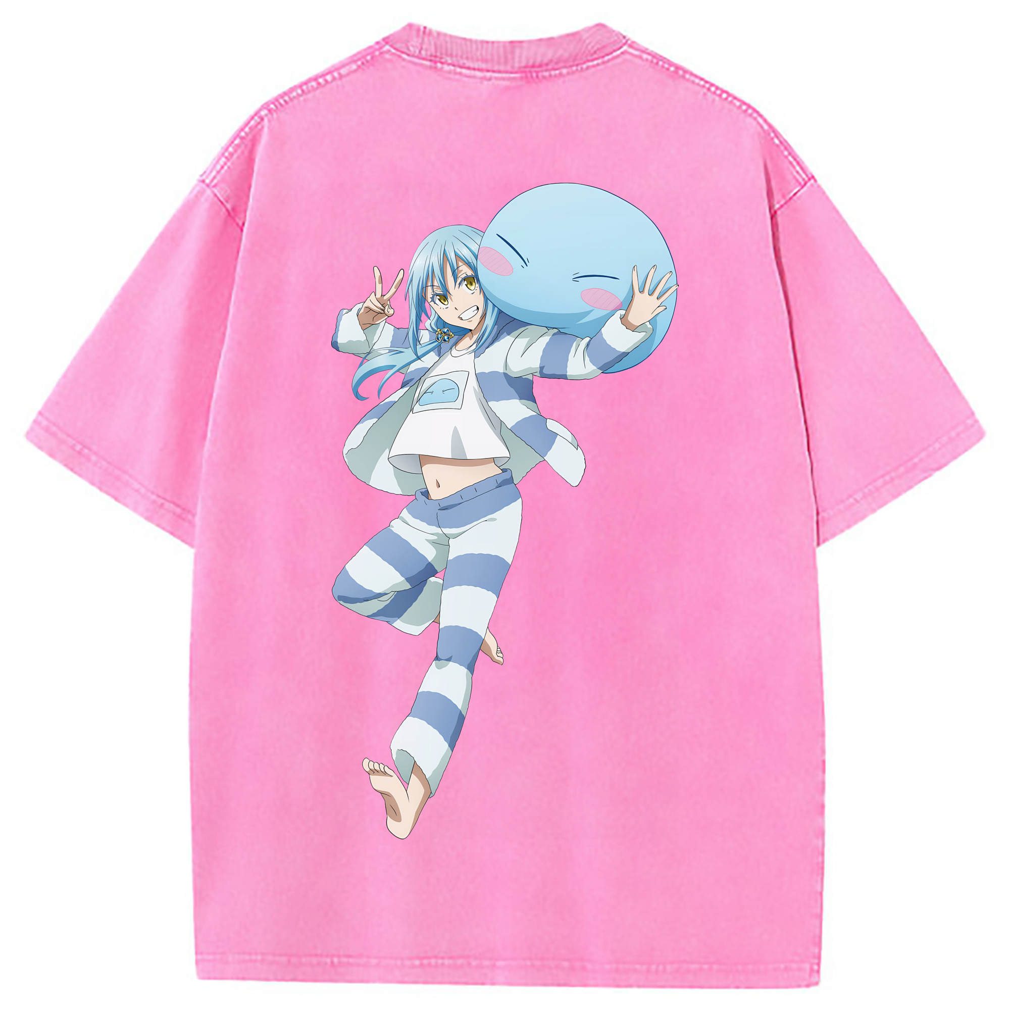 （画像用） 転スラ Regarding Reincarnated to Slime 綿100% ヴィンテージ風 半袖Tシャツ（背面プリント）